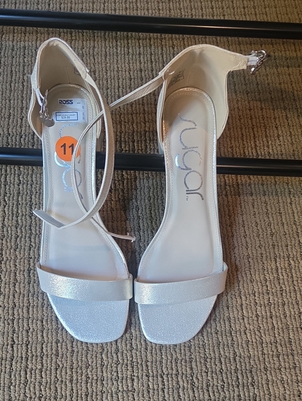Sugar Ivory Sparkle Ankle-Strap Heels